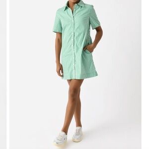 English Factory Striped Binded Wide Sleeve Mini Dress Kelly Green